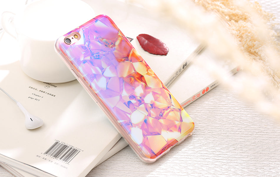 Translucent Geometric Fitted Silicone iPhone Case