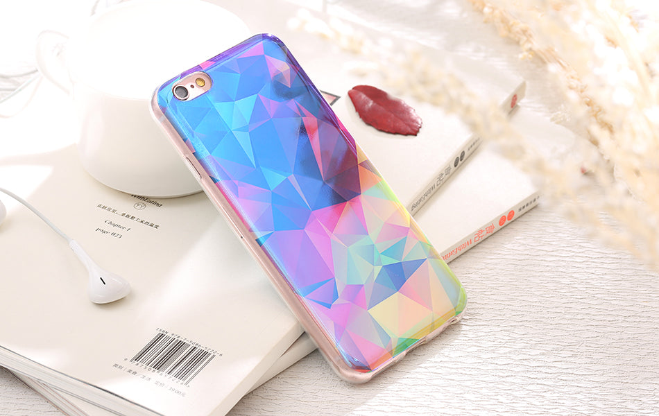 Translucent Geometric Fitted Silicone iPhone Case