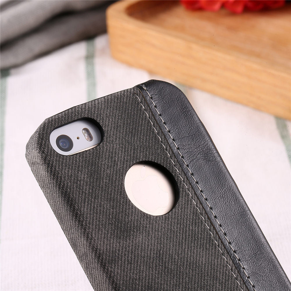 Denim/Corduroy & Leather Snap iPhone Case