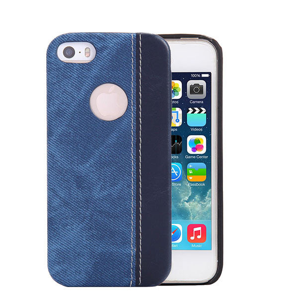 Denim/Corduroy & Leather Snap iPhone Case