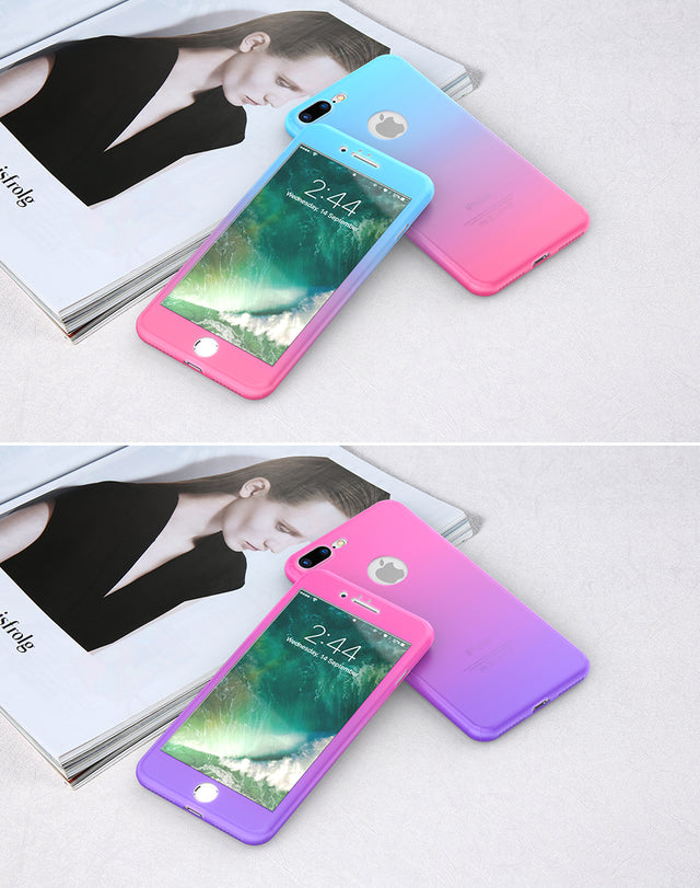 360 Degree Fitted iPhone Case with Tempered Glass