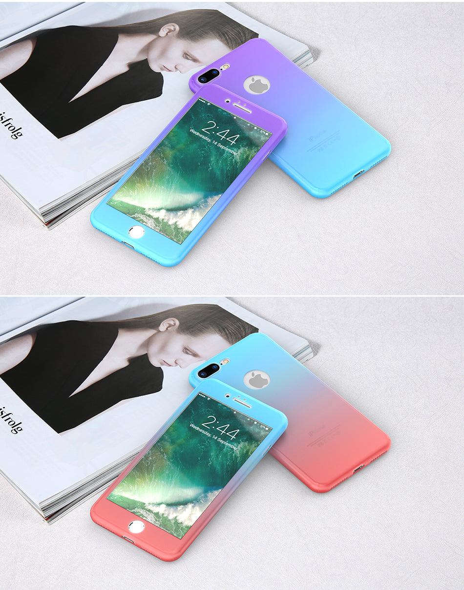 360 Degree Fitted iPhone Case with Tempered Glass