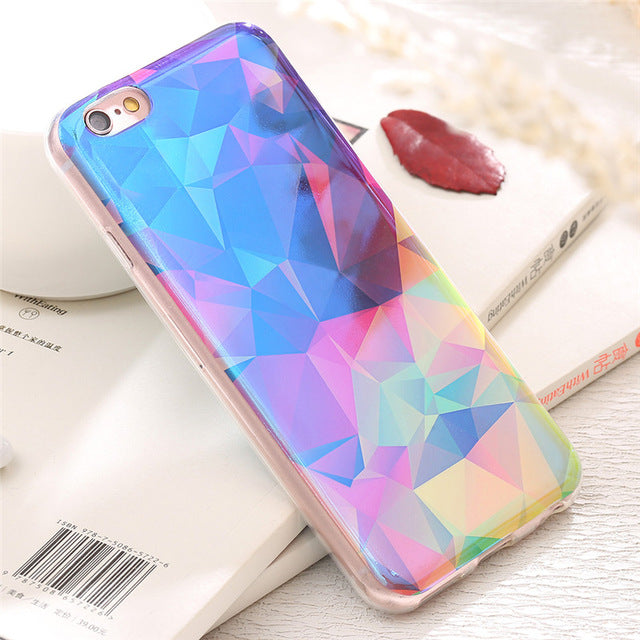 Translucent Geometric Fitted Silicone iPhone Case