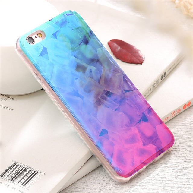 Translucent Geometric Fitted Silicone iPhone Case